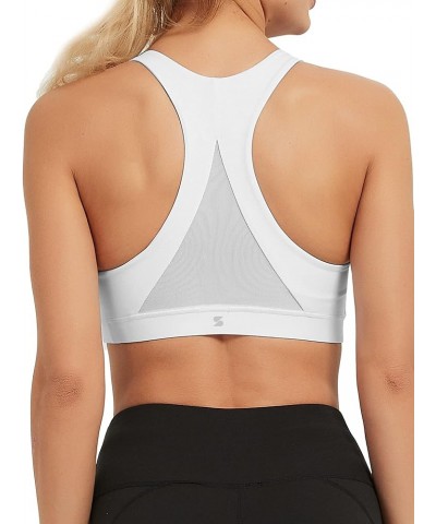 Longline Sports Bra for Women Wirefree Padded Yoga Bras Tank Tops Fitness Workout Running Top 8-white $13.49 Lingerie