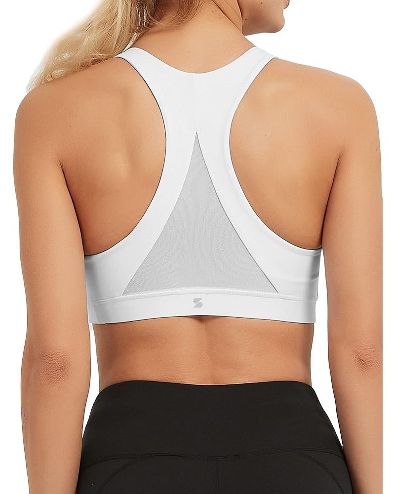 Longline Sports Bra for Women Wirefree Padded Yoga Bras Tank Tops Fitness Workout Running Top 8-white $13.49 Lingerie