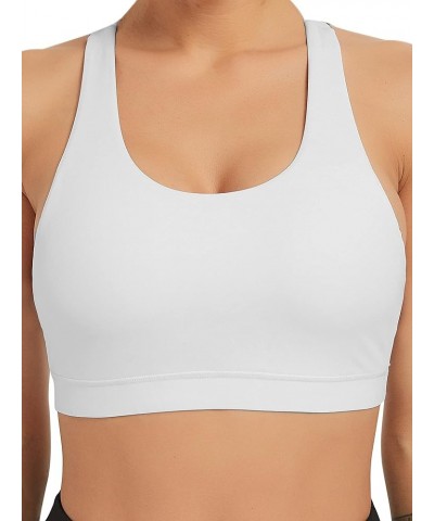 Longline Sports Bra for Women Wirefree Padded Yoga Bras Tank Tops Fitness Workout Running Top 8-white $13.49 Lingerie