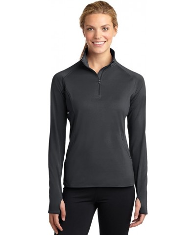 Ladies Sport-Wick Stretch 1/2-ZIP Pullover F20 Charcoal $15.61 Activewear