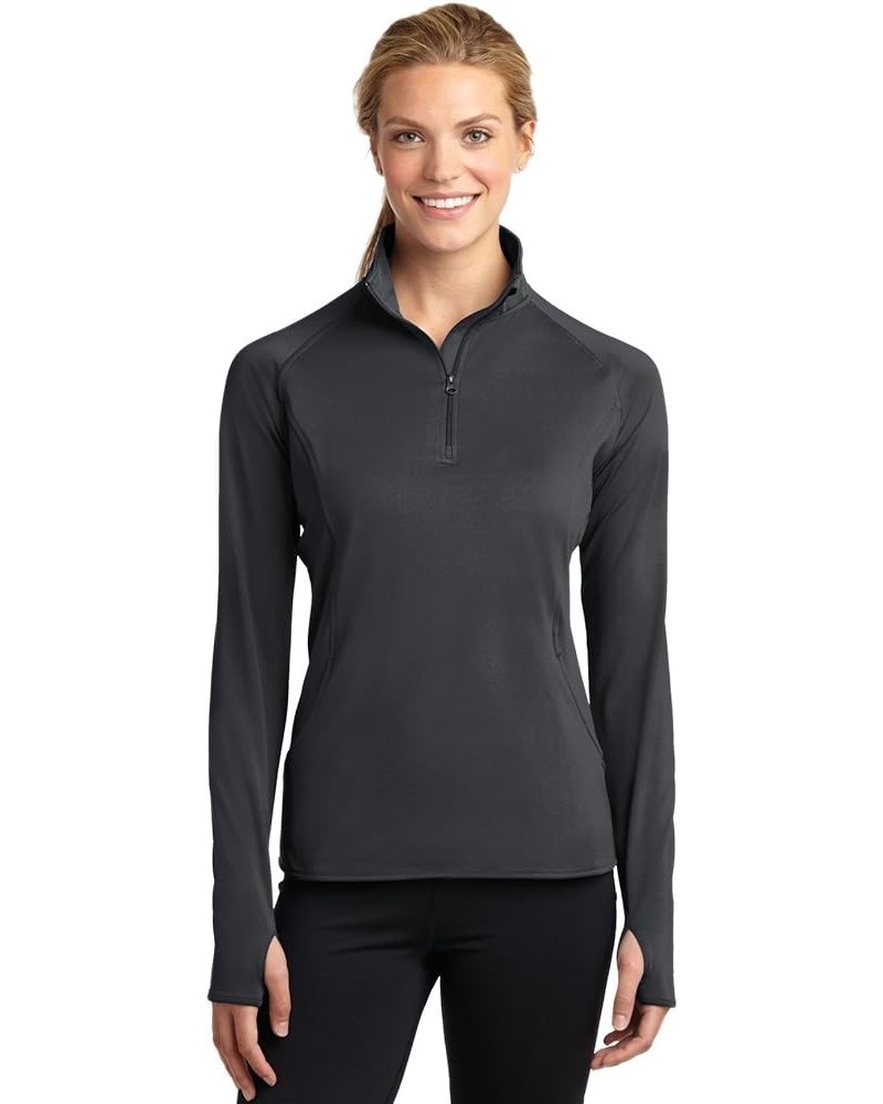 Ladies Sport-Wick Stretch 1/2-ZIP Pullover F20 Charcoal $15.61 Activewear