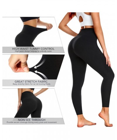 1/3 Pack Leggings High Waisted for Women, Tummy Control Yoga Pants Soft Workout Running Legging Large-X-Large 1-black $12.50 ...