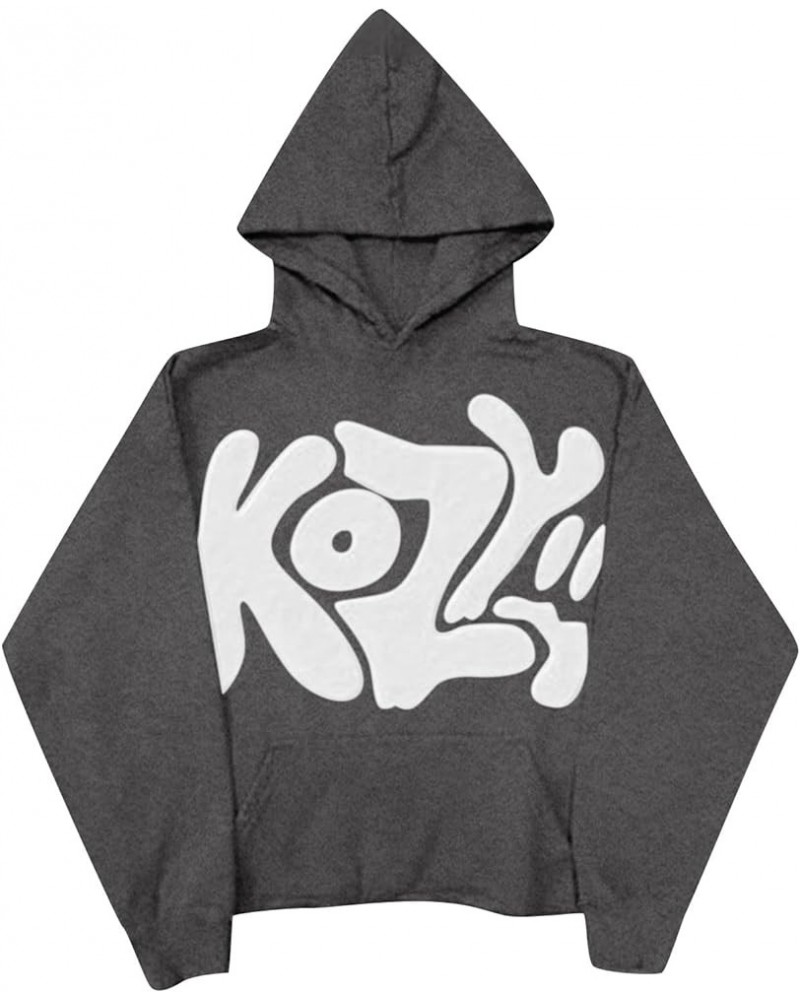 Kozy Sweatshirt For Unisex Printed Crewneck Sweatshirt Adult Long Sleeve Shirts Loose Fit Hoodie Oversized Y2K Clothes Dark G...