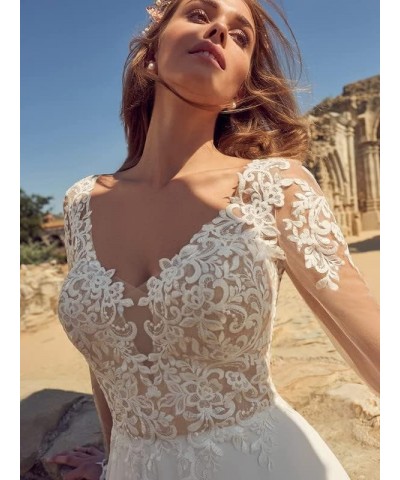 Wedding Dresses for Bride Backless-Beach Bridal Gowns Chiffon Wedding Dress for Women J-ivory $58.50 Dresses