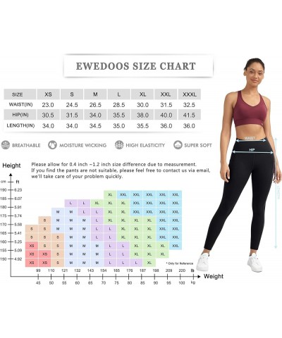 Yoga Pants Women Workout Leggings with Pockets for Women High Waisted Tummy Control Gym Leggings Workout Pants Regular - 27 i...