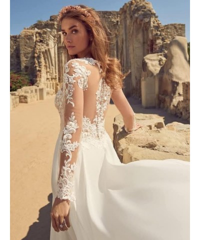 Wedding Dresses for Bride Backless-Beach Bridal Gowns Chiffon Wedding Dress for Women J-ivory $58.50 Dresses