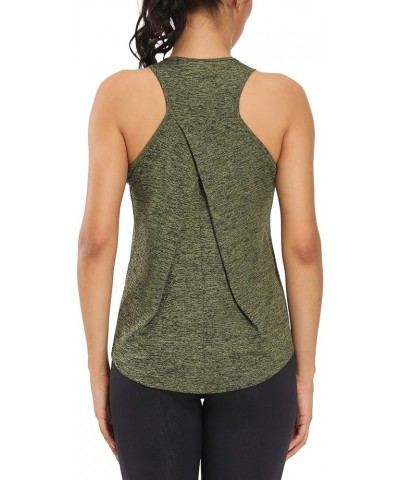 Workout Tank Tops for Women Gym Exercise Athletic Yoga Tops Racerback Sports Shirts Army Green $11.19 Activewear