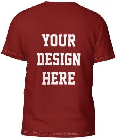 Custom T Shirts for Men Personalized Shirts Custom Shirts Design Your Own Adult Maroon $5.88 Tops