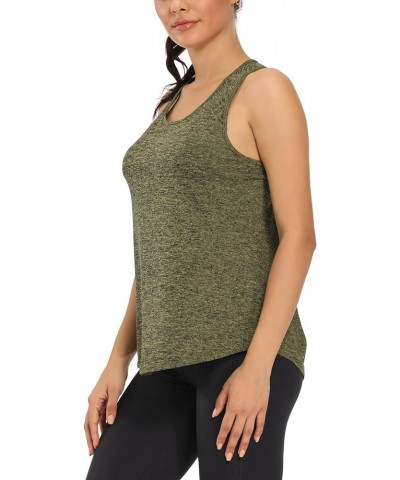 Workout Tank Tops for Women Gym Exercise Athletic Yoga Tops Racerback Sports Shirts Army Green $11.19 Activewear