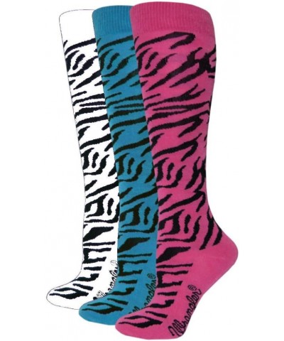 Ladies Zebra Boot Sock 1 Pair, W 7.5-9.5 / M 6-8 White $7.56 Socks