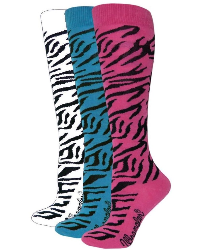 Ladies Zebra Boot Sock 1 Pair, W 7.5-9.5 / M 6-8 White $7.56 Socks