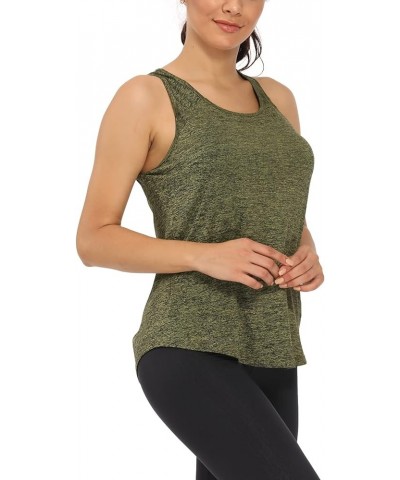 Workout Tank Tops for Women Gym Exercise Athletic Yoga Tops Racerback Sports Shirts Army Green $11.19 Activewear