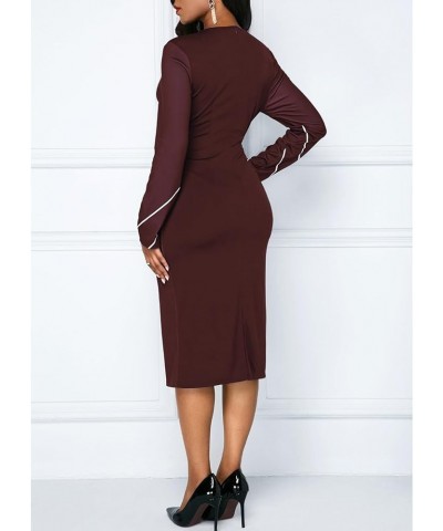 Womens V Neck Long Sleeve Button Down Shirt Dress Plus Size Shirt Dresses for Women Casual Business A line Dresses Brown $9.5...