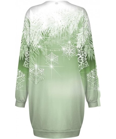 Long Sleeve Dress for Women Casual Christmas Printed Pullover Hip Pack Sweater Dress 3-mint Green $19.13 Sweaters