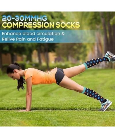 Compression Socks for Women 6 Pairs Circulation 20-30mmHg, Best for Running, Nurses, Pregnant, Sports and Athletic Grey Heart...