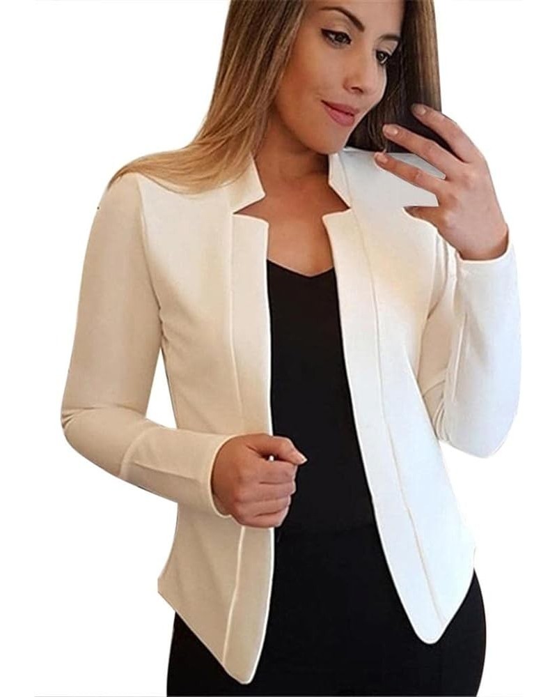 Casual Blazers for Women Three Quarter Sleeve Collared Cardigan Open Front Plain Jacket Lapel Coat Winter Fitted Trendy Q13-w...