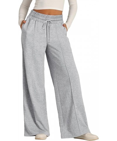 Womens Cargo Pants High Waisted Wide Leg Pants Lounge Baggy Sweatpants/Jeans with Pockets 1b-light Gray $10.49 Activewear