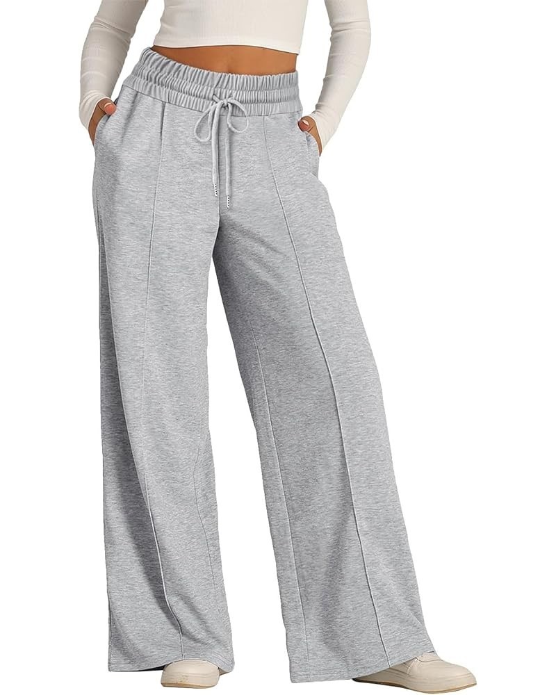 Womens Cargo Pants High Waisted Wide Leg Pants Lounge Baggy Sweatpants/Jeans with Pockets 1b-light Gray $10.49 Activewear