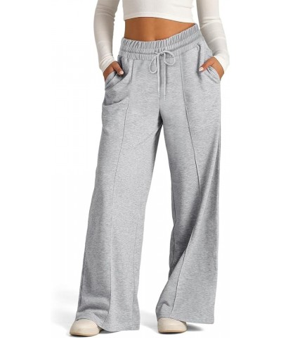 Womens Cargo Pants High Waisted Wide Leg Pants Lounge Baggy Sweatpants/Jeans with Pockets 1b-light Gray $10.49 Activewear