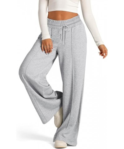 Womens Cargo Pants High Waisted Wide Leg Pants Lounge Baggy Sweatpants/Jeans with Pockets 1b-light Gray $10.49 Activewear