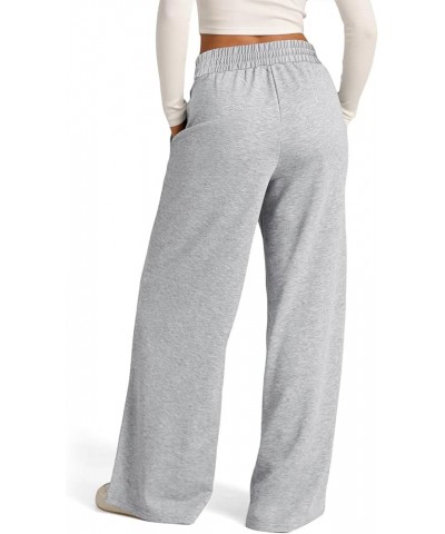 Womens Cargo Pants High Waisted Wide Leg Pants Lounge Baggy Sweatpants/Jeans with Pockets 1b-light Gray $10.49 Activewear