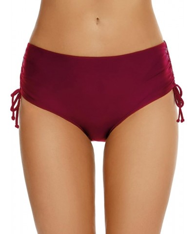 Women's Bikini Bottoms Full Coverage Swim Bottoms Mid Waisted Bathing Suit Bottoms Swimsuit Bottoms Red $14.99 Swimsuits