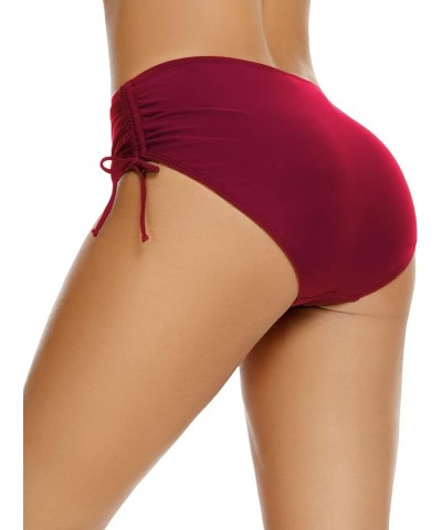 Women's Bikini Bottoms Full Coverage Swim Bottoms Mid Waisted Bathing Suit Bottoms Swimsuit Bottoms Red $14.99 Swimsuits