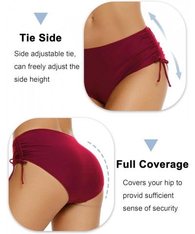 Women's Bikini Bottoms Full Coverage Swim Bottoms Mid Waisted Bathing Suit Bottoms Swimsuit Bottoms Red $14.99 Swimsuits