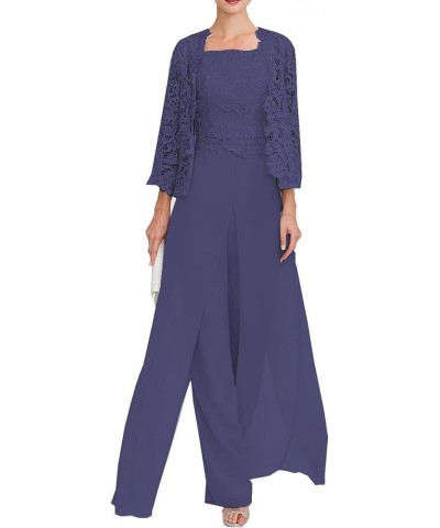 Jumpsuit/Pantsuit Mother of The Bride Dress Formal Wedding Guest Dress Plus Size 2023 JS041 Stormy Blue $34.50 Dresses