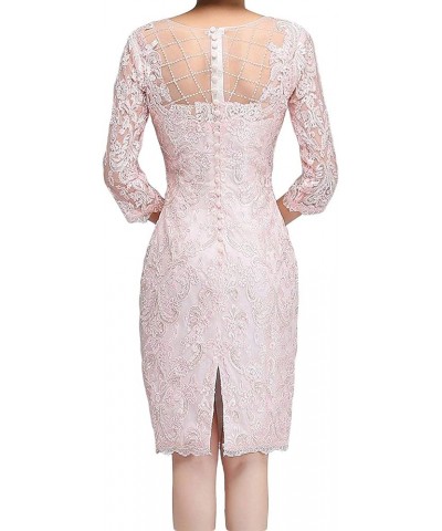 Mother of The Bride Dresses Short Evening Formal Dress Lace Appliques Modest Wedding Guest Groom Dress Jacket Women's Blush $...