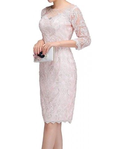 Mother of The Bride Dresses Short Evening Formal Dress Lace Appliques Modest Wedding Guest Groom Dress Jacket Women's Blush $...