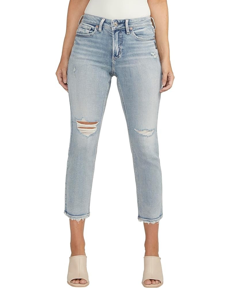 Women's Suki Mid Rise Curvy Fit Straight Crop Jeans Med Wash Cvs266 $25.63 Jeans