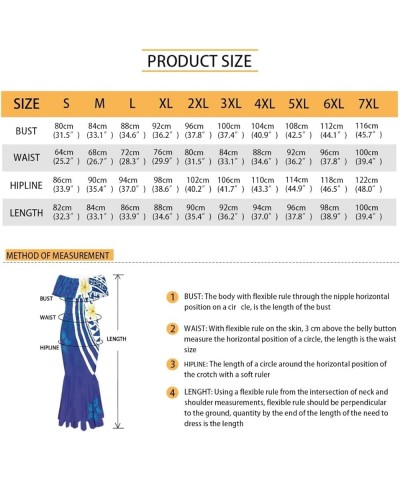 Womens Dresses 2023 Polynesian Dress Short Sleeve Crewneck Summer Print Sexy Plus Size Bodycon Dress Blue Polynesia Yellow Fl...