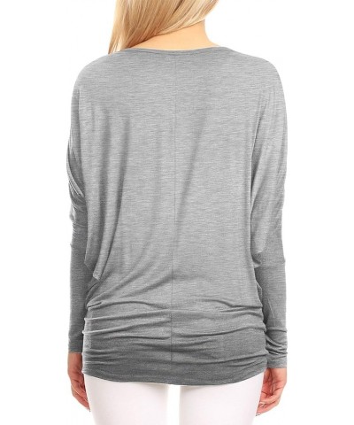 Women' s Flowy and Comfort Draped Long Sleeve Batwing Dolman top S-3XL Plus Size Wt826_heather_grey $11.14 T-Shirts