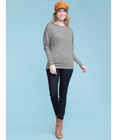 Women' s Flowy and Comfort Draped Long Sleeve Batwing Dolman top S-3XL Plus Size Wt826_heather_grey $11.14 T-Shirts