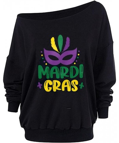 St. Patrick's Day Women's Sweatshirts Loose Fit Kelly Green Clover Long Sleeve Gift Irish Tops Purple Green-a $18.05 Hoodies ...