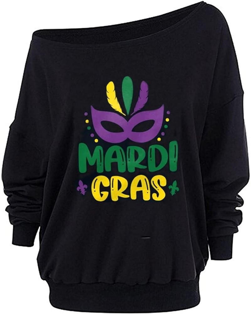 St. Patrick's Day Women's Sweatshirts Loose Fit Kelly Green Clover Long Sleeve Gift Irish Tops Purple Green-a $18.05 Hoodies ...