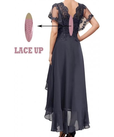 Tea Length Mother of The Bride Dresses for Wedding Ruffle Sleeves Formal Dresss Lace Wedding Dress Mauve $36.00 Dresses