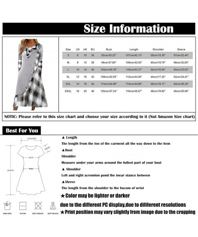 Holiday Dresses for Women Vintage 1950s Plaid Dress Retro Cocktail Party Swing Dresses Bowtie Front Formal Long Sleeve Dress ...