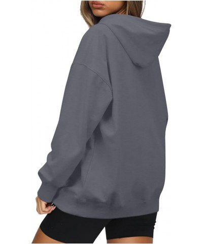 Womens Fall Sweatshirt 2023 Athletic Oversized Long Sleeve Drawstring Hoodies A-gray $7.49 Jackets