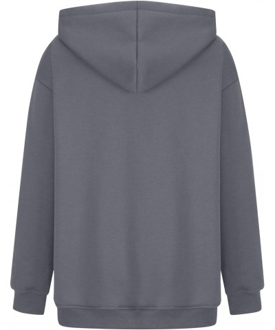 Womens Fall Sweatshirt 2023 Athletic Oversized Long Sleeve Drawstring Hoodies A-gray $7.49 Jackets