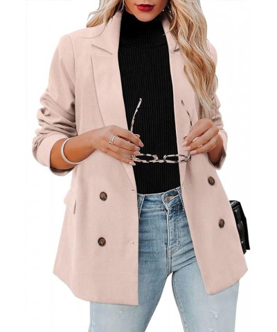 Womens Casual Blazer Jacket Long Sleeve Open Front Work Office Blazer Lapel Button Jacket 2-apricot $33.03 Blazers