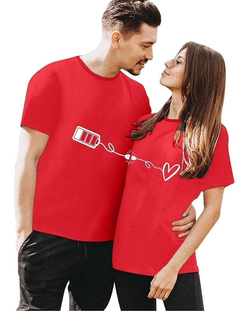 His and Hers Matching Shirts for Couples Casual Short Sleeve Love Printed Tee Shirts Looes Fit Matching T Shirts for Couples ...