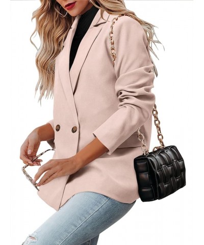 Womens Casual Blazer Jacket Long Sleeve Open Front Work Office Blazer Lapel Button Jacket 2-apricot $33.03 Blazers