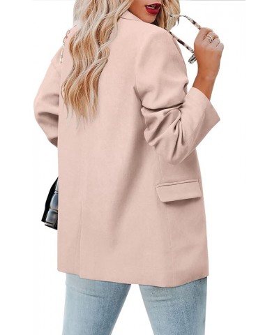 Womens Casual Blazer Jacket Long Sleeve Open Front Work Office Blazer Lapel Button Jacket 2-apricot $33.03 Blazers