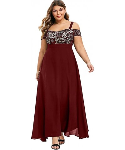 Winter Dresses for Women 2024 Formal,Women's Fashion Evening Party Sparkly Elegant Velvet Dresses A-wine $16.58 Dresses