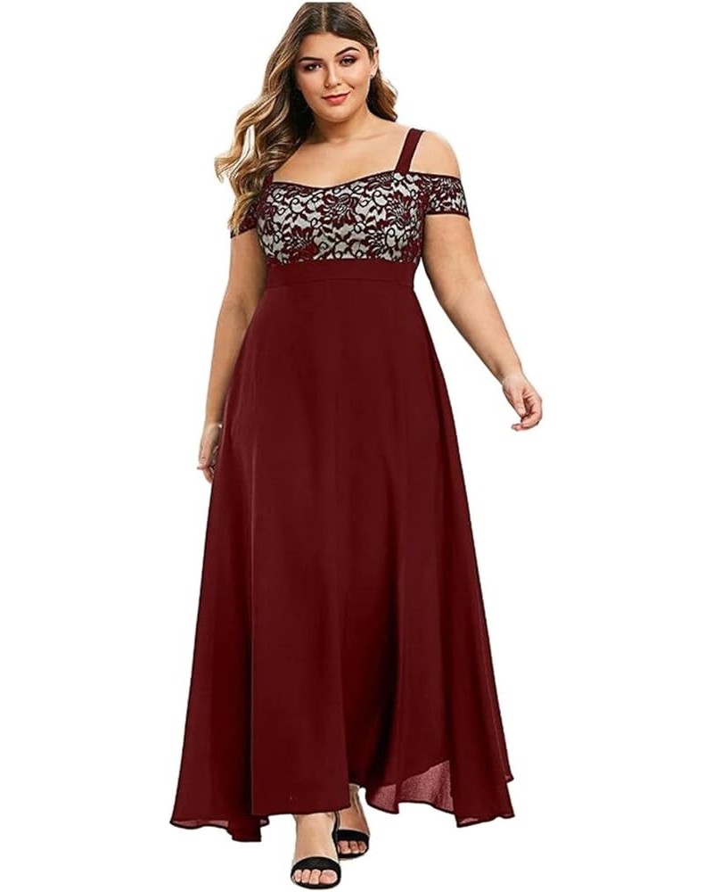 Winter Dresses for Women 2024 Formal,Women's Fashion Evening Party Sparkly Elegant Velvet Dresses A-wine $16.58 Dresses