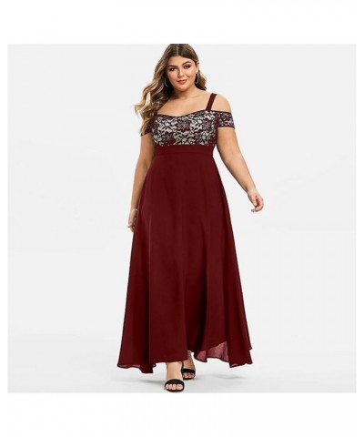 Winter Dresses for Women 2024 Formal,Women's Fashion Evening Party Sparkly Elegant Velvet Dresses A-wine $16.58 Dresses