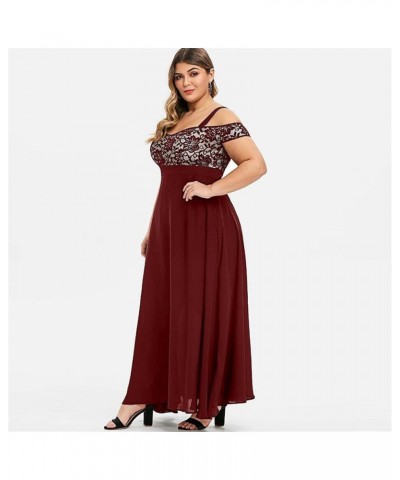 Winter Dresses for Women 2024 Formal,Women's Fashion Evening Party Sparkly Elegant Velvet Dresses A-wine $16.58 Dresses