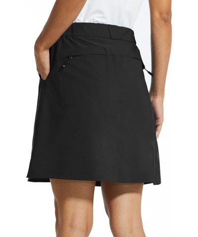 Women's 18" Skorts Skirts Casual Knee Length Long Golf Skorts with Pockets Quick Dry Skirts Summer X-Large 18" Inseam-black $...